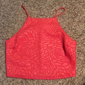 Pink spaghetti strap crop top